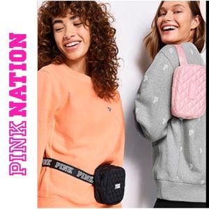 EUC PINK Quilted Belt Bag Black